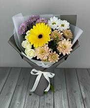 Букет цветов из:  Розы, Герберы и Хризантемы в Ракитном